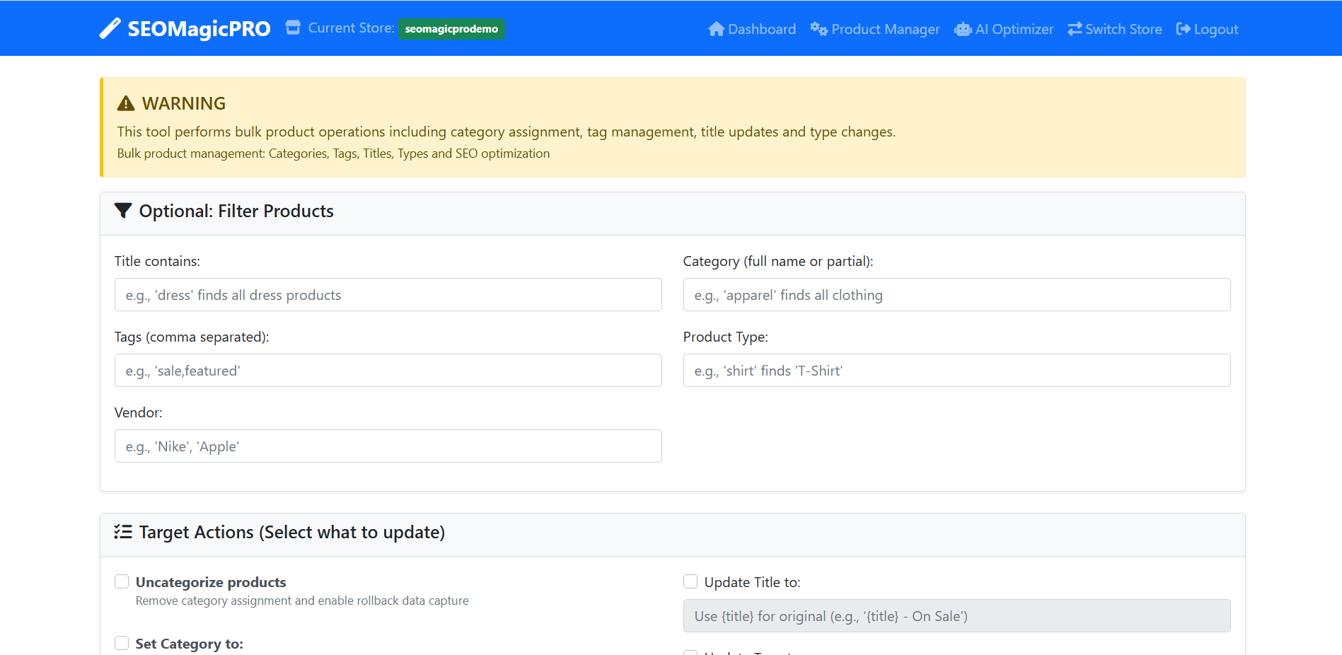 SEOMagicPRO Dashboard Preview