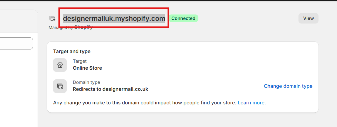 Step 4 — Copy the myshopify.com address